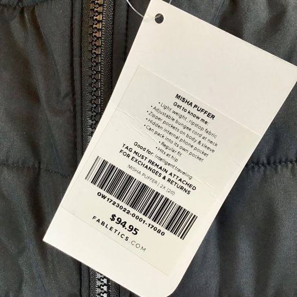 Fabletics Misha Puffer Jacket Black Coat Size 2X - Picture 5 of 8